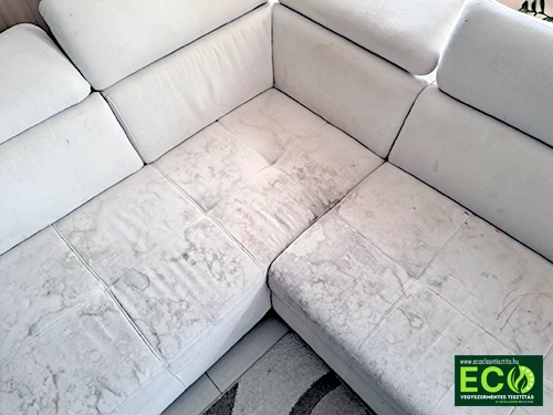 Polsterreinigung &Ouml;sterreich Vorher - verschmutztes Sofa